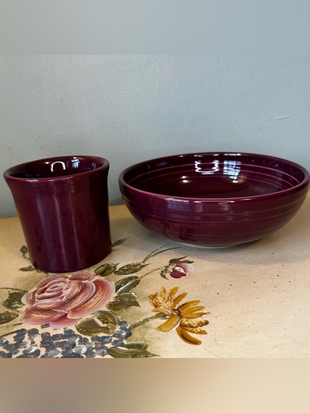 Fiesta Maroon Merlot Wine Bowl & Cup Set